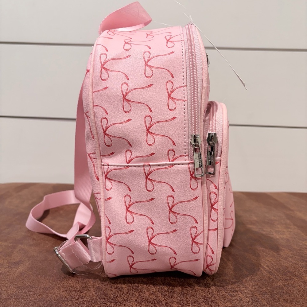 Madden Girl Pink Bow Mini Backpack Y2K Coquette NWT w/ Pouch Travel School - Picture 2 of 10